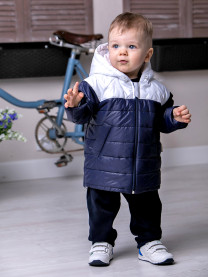 Куртка для мальчика, темно-синяя/белая арт. 1475/012/001