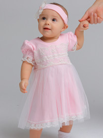 Платье с повязкой, розовый арт. 1482/005