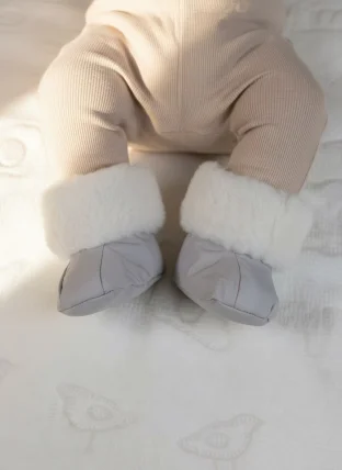 Пинетки  меховые, светло-серый арт. 0947/038