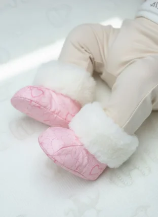 Пинетки  меховые, розовый арт. 0947/074