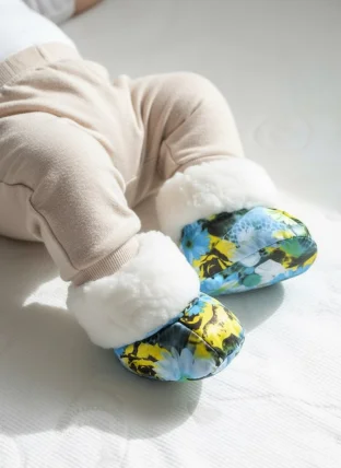 Пинетки  меховые, цветы арт. 0947/099