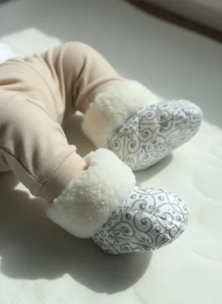 Пинетки  меховые, жемчуг арт. 0947/117