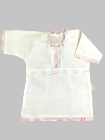 Рубашка крестильная, розовая арт. 0851/005