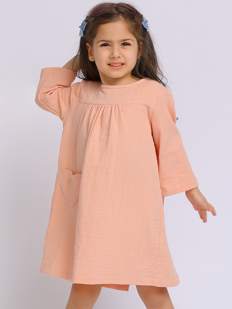Заказать Летнее платье для девочки TL0031 из муслима цветы розовое - 140-146 размер