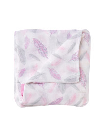 Одеяло из муслина "Розовые перышки" арт.П004